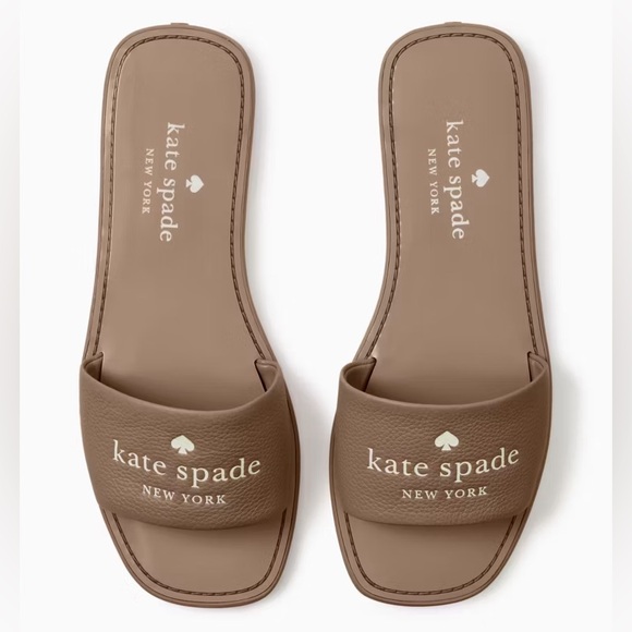 Kate Spade Peyton Slide Sandals Warm Beige - Picture 1 of 5